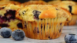 SUPER MOIST AND FLUFFY BLUEBERRY MUFFINS  EASY RECIPE [upl. by Thier]