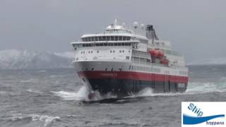 Cruise ship in Rough seas in Norway [upl. by Yevrah]