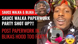 Sauce Walka Shot At on IG Live After Passing Out Paperwork in Blikas Hood Paperwork Party ends [upl. by Orna909]