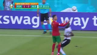 UEFA Euros 2020 Cristiano Ronaldo barb Rudiger hair 😂😂😂 Portugal vs Germany uefaeuro Ronaldo [upl. by Oknuj566]