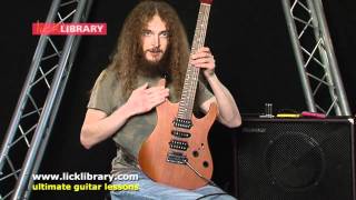 Guthrie Govan Tapping Technique Guitar Lesson Tips  Licklibrary [upl. by Fabiola]