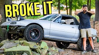 We BROKE THE LIFTED MIATA EXTREME OFFROADING [upl. by Ahsiuqal]