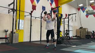 Ski erg  heavy dumbbell thrusters [upl. by Halilad]