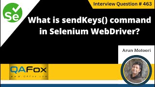 What is sendKeys command in Selenium WebDriver Selenium Interview Question 463 [upl. by Aryn]