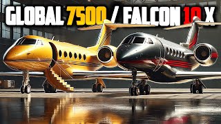 Inside The Bombardier Global 7500 VS Dassault Falcon 10X Private Jets UltraLuxury Private Jets [upl. by Ttennej]