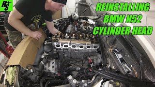 BMW 323i Valve Install  Cylinder Head Torqued Part 5  How To [upl. by Velda]