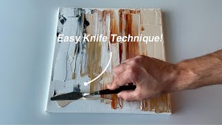 Easy Abstract Painting for Beginners Palette Knife Technique [upl. by Balkin]