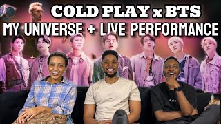 Our Reaction To Coldplay X BTS  My Universe Official Video  Live Performance [upl. by Kcirredal410]