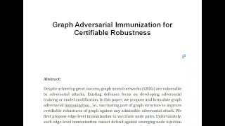 Graph Adversarial Immunization for Certifiable Robustness [upl. by Ecerahs]