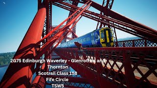 2G75  Edinburgh Waverley  Glenrothes With Thornton  Scotrail Class 158  Fife Circle  TSW5 [upl. by Bergmans]