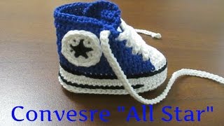 Tutorial Uncinetto  Scarpine bebe  Converse quotAll Starquot 2° Parte Giusy 66 [upl. by Carlye]