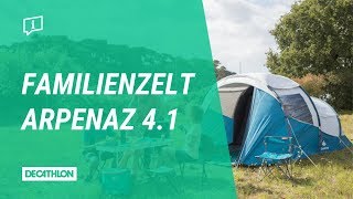 Zelt Arpenaz Family 41  Familienzelt von DECATHLON [upl. by Odilia]