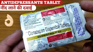 Clonotril 025Mg TabletAntidepressants Tabletनींद लाने की दवाईHow To TakeDosesSideEffectsMTA [upl. by Niuqauj]