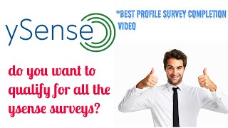 BEST YSENSE CLIXSENSE PROFILE COMPLETION FOR ALL SURVEY QUALIFICATION [upl. by Whitelaw]