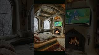 98cozy haven with the fireplace crackli  Cosy Bedroom [upl. by Ellenar]