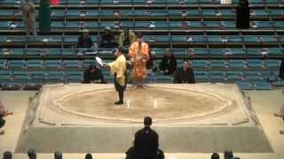 Haru 2012 Basho Day 9 HokutotsuruMaenofuji prebout [upl. by Nonohcle324]