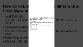 How do SFLSIZ and SFLPAG differ with all three types of Subfiles in IBM i AS400 [upl. by Cordalia]