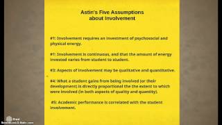 Astins Involvement Theory [upl. by Llerdnad]