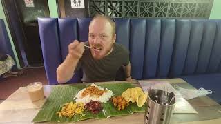 Indian Dinner on a Banana Leaf in Brickfields Kuala Lumpur [upl. by Ellevehc]