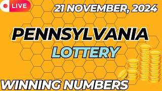 Pennsylvania Day Lottery Results For  21 Nov 2024  Pick 2  Pick 3  Pick 4  Pick 5  Powerball [upl. by Anaizit]