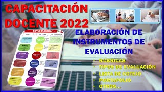 ELABORACIÓN DE INSTRUMENTOS DE EVALUACION  RUBRICASTIPOS DE EVALUACION LISTA DE COTEJOPORTAFOLIO [upl. by Ayom]