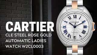 Cartier Cle Steel Rose Gold Automatic Ladies Watch W2CL0003 Review  SwissWatchExpo [upl. by Eshelman]