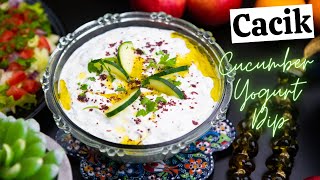 TURKISH CUCUMBER YOGURT DIP  Cacik Recipe  Refreshing Cacik Turkish Equivalent of Tzatziki [upl. by Mur]