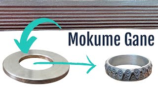 How to make a mokume gane ring in guri bori silver amp copper Japanese jewelry 木目金 [upl. by Akinahc]