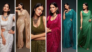 Shop sequence saree online  Bollywood sequin saree  Fresh Arrivals 2022 [upl. by Foulk]