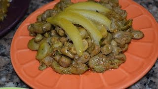 فول مشرمل بطريقتين مختلفتين وشهيتين المنكوبSalade de fèves à la marocaine [upl. by Claudell788]