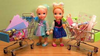 School supplies  Elsa amp Anna toddlers go shopping [upl. by Gitt915]