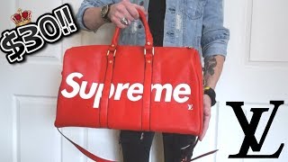 30 SUPREME x LOUIS VUITTON DUFFEL BAG  iOFFER REVIEW [upl. by Daryn]