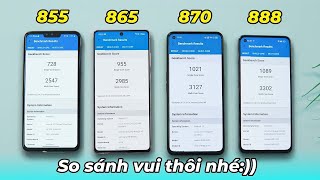 Đại chiến snapdragon 855 865 870 888 Sự khác biệt sau mỗi đời nâng cấp Test vui thôi nha [upl. by Adnilim]