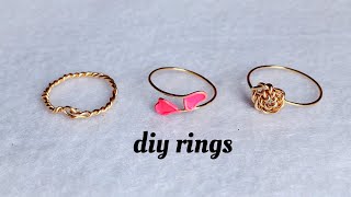 diy ringshow to make simple and delicate stackable rings at homewire wrapped ringshandmade rings [upl. by Seibold]