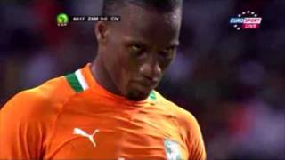 ACN Final  Zambia  Ivory Coast  Missed Penalty by Didier Drogba 12Feb2012 [upl. by Enelrad977]