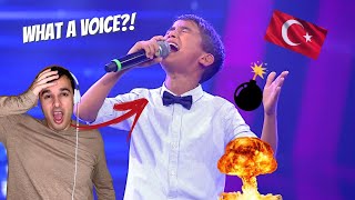 WHAT A INSANE VOICE 😱 Italian React 🇹🇷 Şahin Kendirci ‘Keskin Bıçak’  The voice kids Turkey Final [upl. by Risan947]