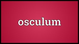 Osculum Meaning [upl. by Ardene]