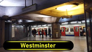 Tube Station Westminster  London 🇬🇧  Walkthrough 🚶 [upl. by Lodhia]