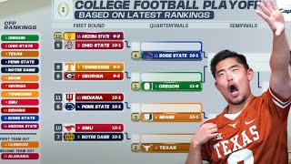 REACTING TO THE NEW COLLEGE FOOTBALL PLAYOFF RANKINGS [upl. by Eydie]