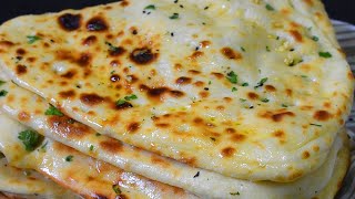 Best Ever Garlic Naan Recipe  No Tandoor No Oven No Yeast Naan  Tawa Garlic Butter Naan Recipe [upl. by Wendel]