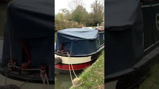 Narrowboat Bliss moored up on the towpath on Oxford Canal at Braunston Canal village on 121124 [upl. by Enwad]