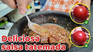 Como Hacer Salsa en Molcajete 🍅✅ ▶ Salsa Tatemada Molcajeteada 🌶️ Como Hacer Salsa Facil y Rapida [upl. by Gnehc]