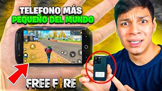 JUGANDO FREE FIRE EN EL CELULAR MÁS PEQUEÑO DEL MUNDO 25 pulgadas [upl. by Astrahan795]