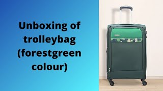 unboxing of aristocrat medium size trolley bag forestgreen colour [upl. by Benedix]