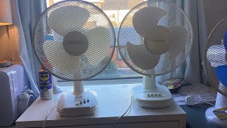 Windmere 12” desk fan vs the goldair 12” desk fan  sorry about my voice [upl. by Romeo]