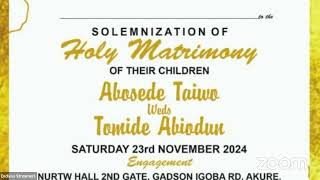 Abosede Taiwo Weds Tomide Abiodun [upl. by Amandie]