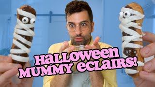 Making MUMMY Eclairs for HALLOWEEN • Tutorial • JonnyCakes [upl. by Georgeta]