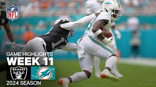 Las Vegas Raiders vs Miami Dolphins Game Highlights  NFL 2024 Season Week 11 [upl. by Nitsoj634]