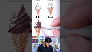 How to draw a ice cream noob vs pro [upl. by Anerul]