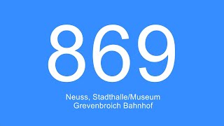 Video Linie 869  Neuss StadthalleMuseum  Grevenbroich Bahnhof  2023 [upl. by Sucul]